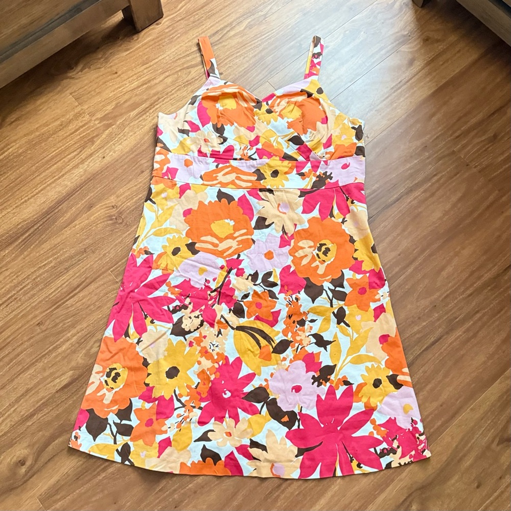Studio 1940 Orange and Pink Floral Dress 20W
